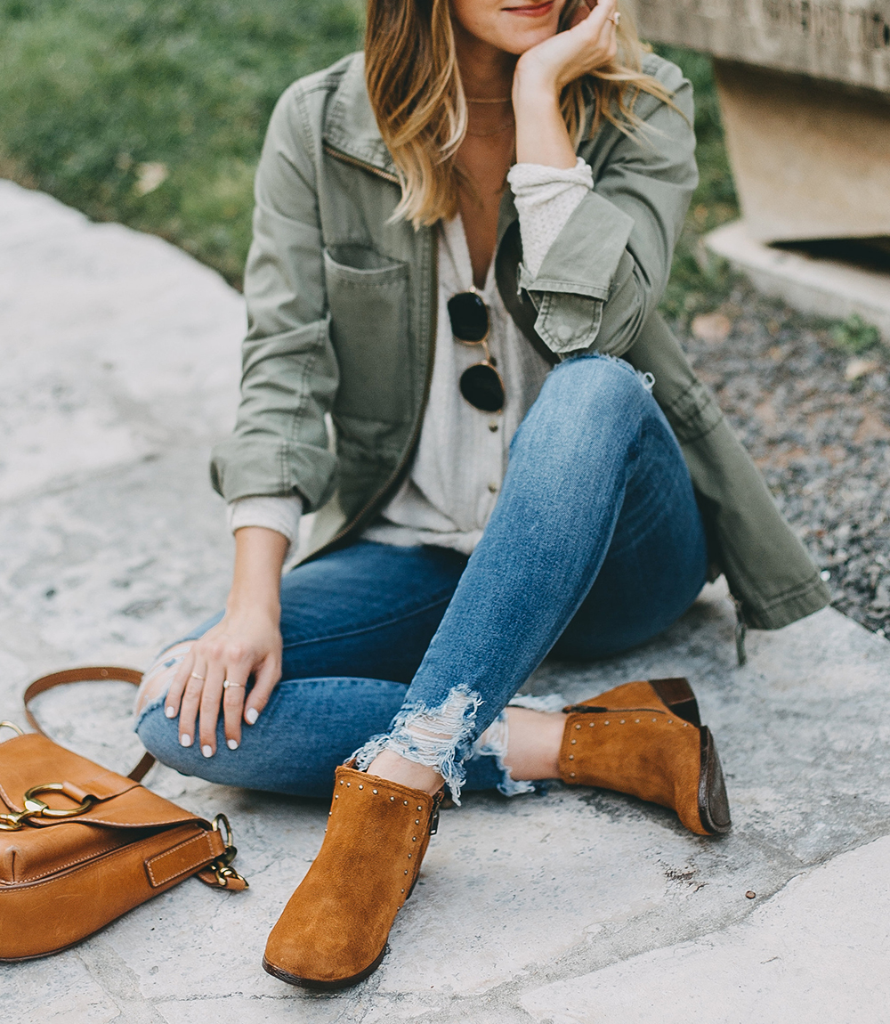 tan ankle boots with dress