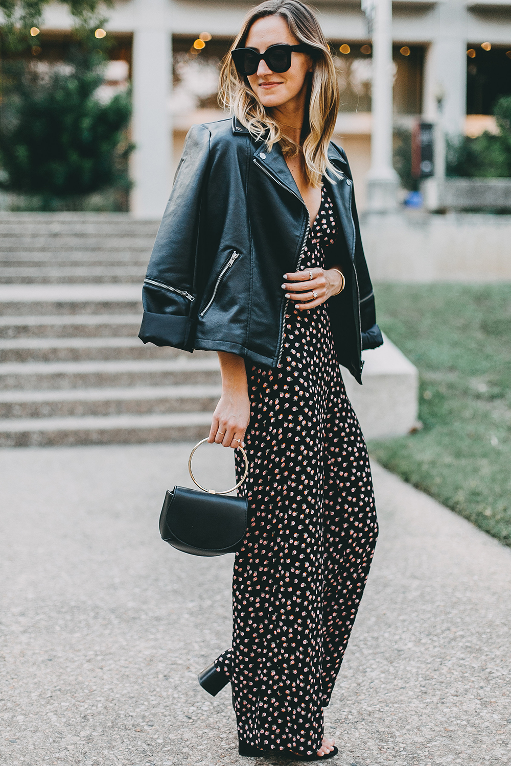 Floral Leather Jacket, Fall Fashion