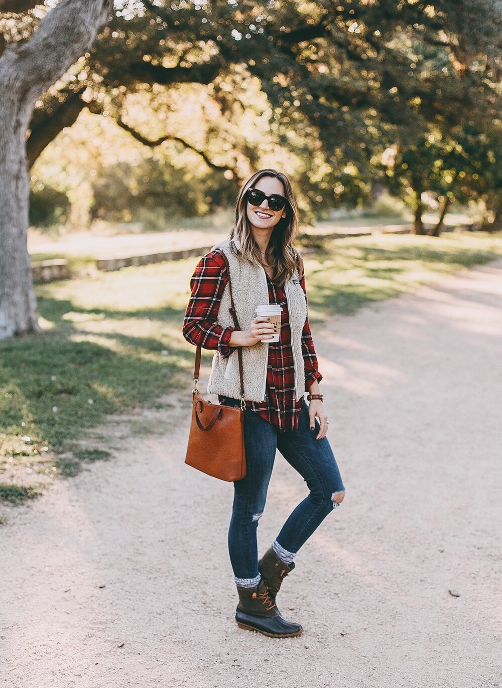 plaid boots outfit