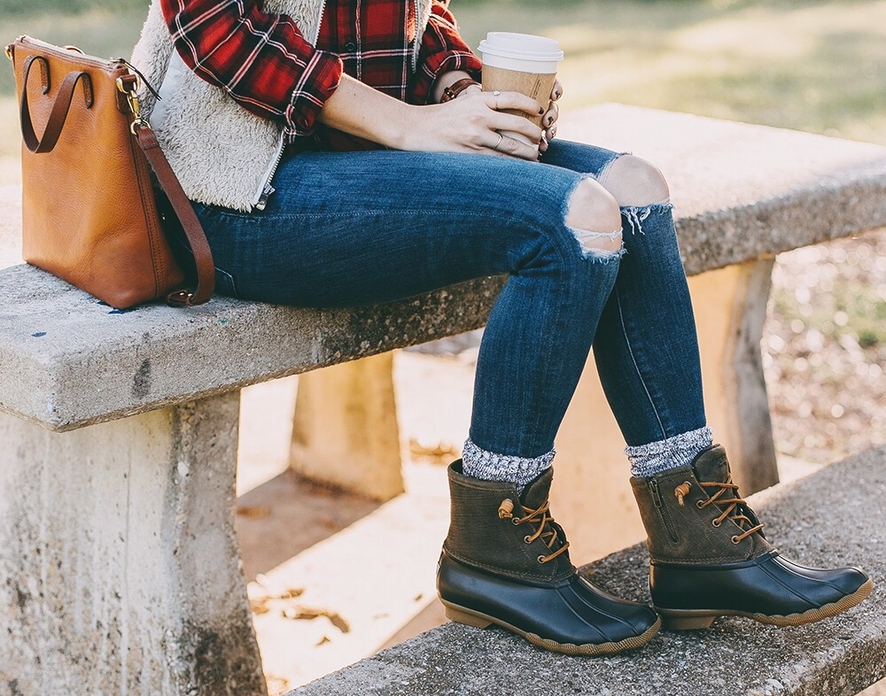 green sperry duck boots