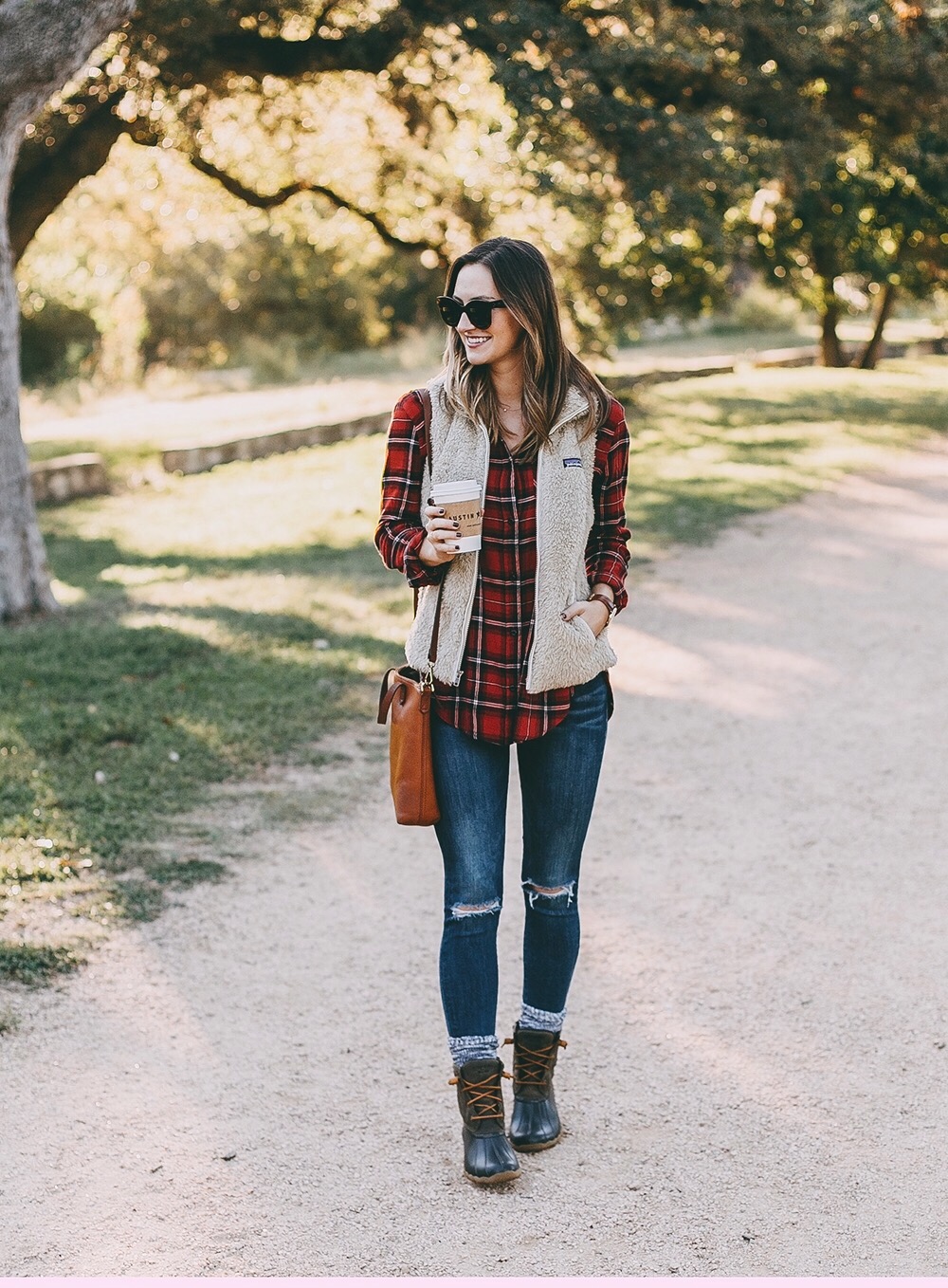 boots duck livvyland sperry outfit saltwater outfits austin boot plaid blogger olivia fall