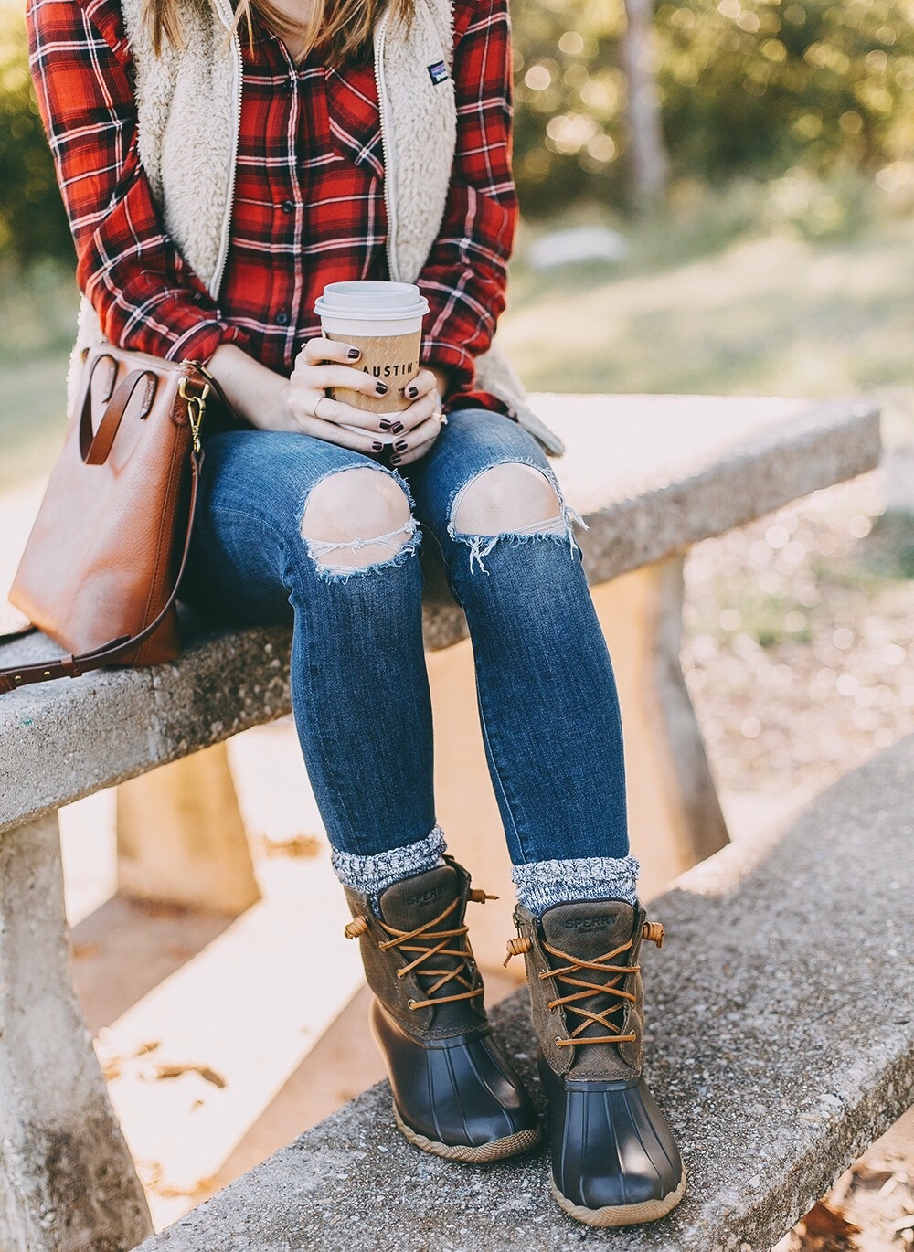 sperry duck boots outfit