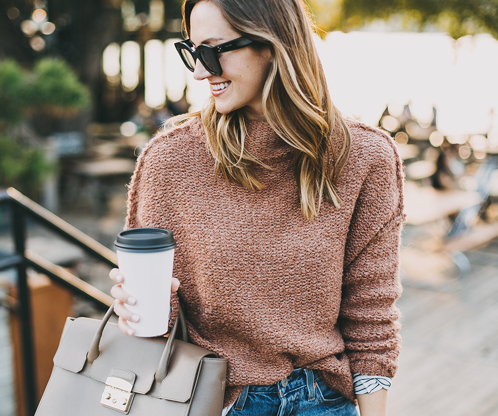 livvyland-blog-olivia-watson-mozarts-coffee-roasters-striped-tee-marsala-clay-chunky-knit-sweater-1