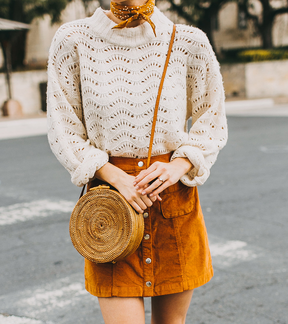 Corduroy clearance skirt orange