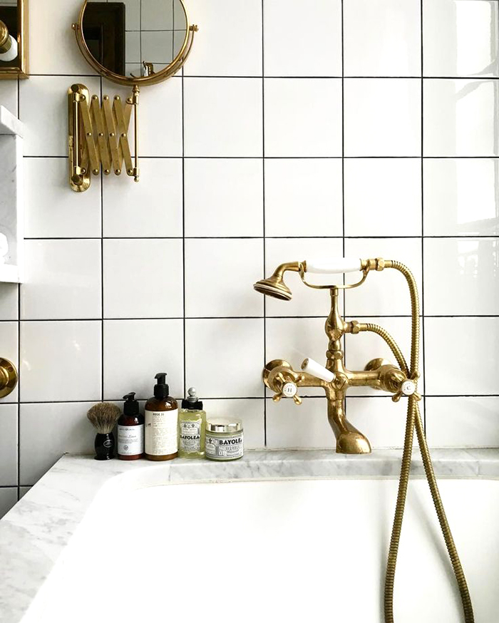 Design Crush Brushed Gold Bathroom Fixtures Livvyland Austin Fashion And Style Blogger