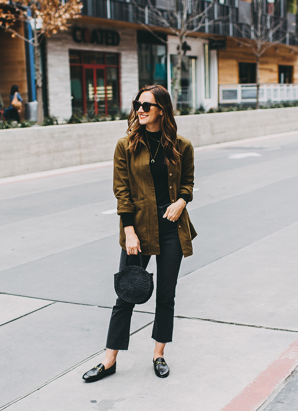 livvyland-blog-olivia-watson-austin-texas-fashion-blogger-fall-winter-all-black-sezane-will-khaki-jacket-outfit-missoma-horn-crescent-necklace-3