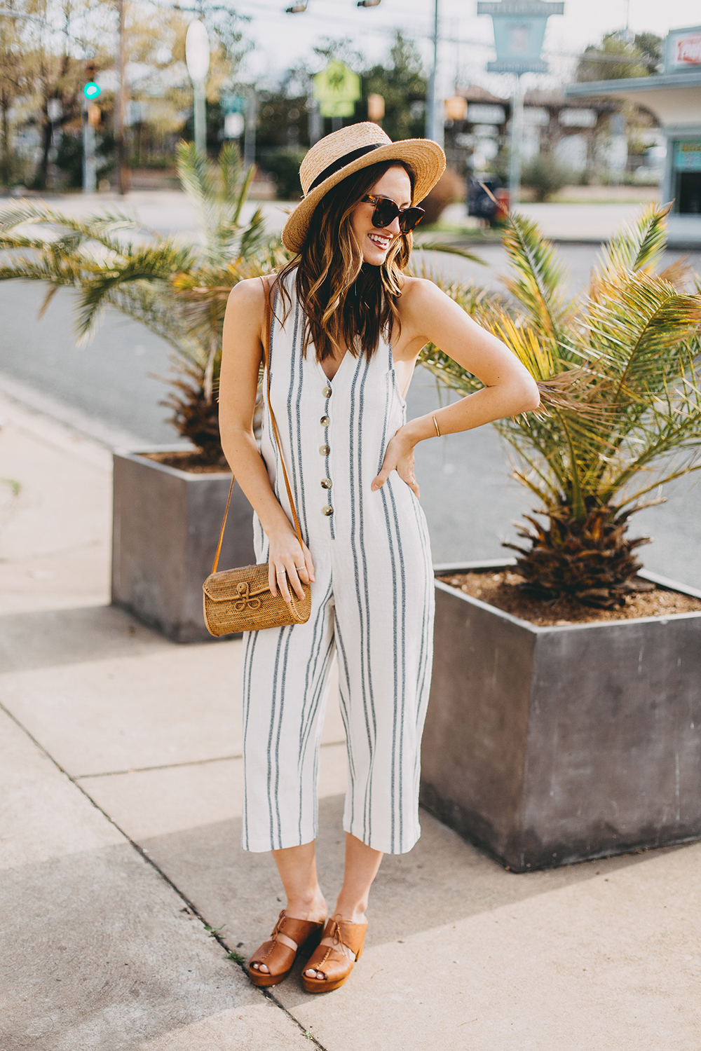 livvyland-blog-olivia-watson-austin-texas-fashion-lifestyle-style-blogger-urban-outfitters-striped-jumpsuit-outfit-rattan-handbag-5