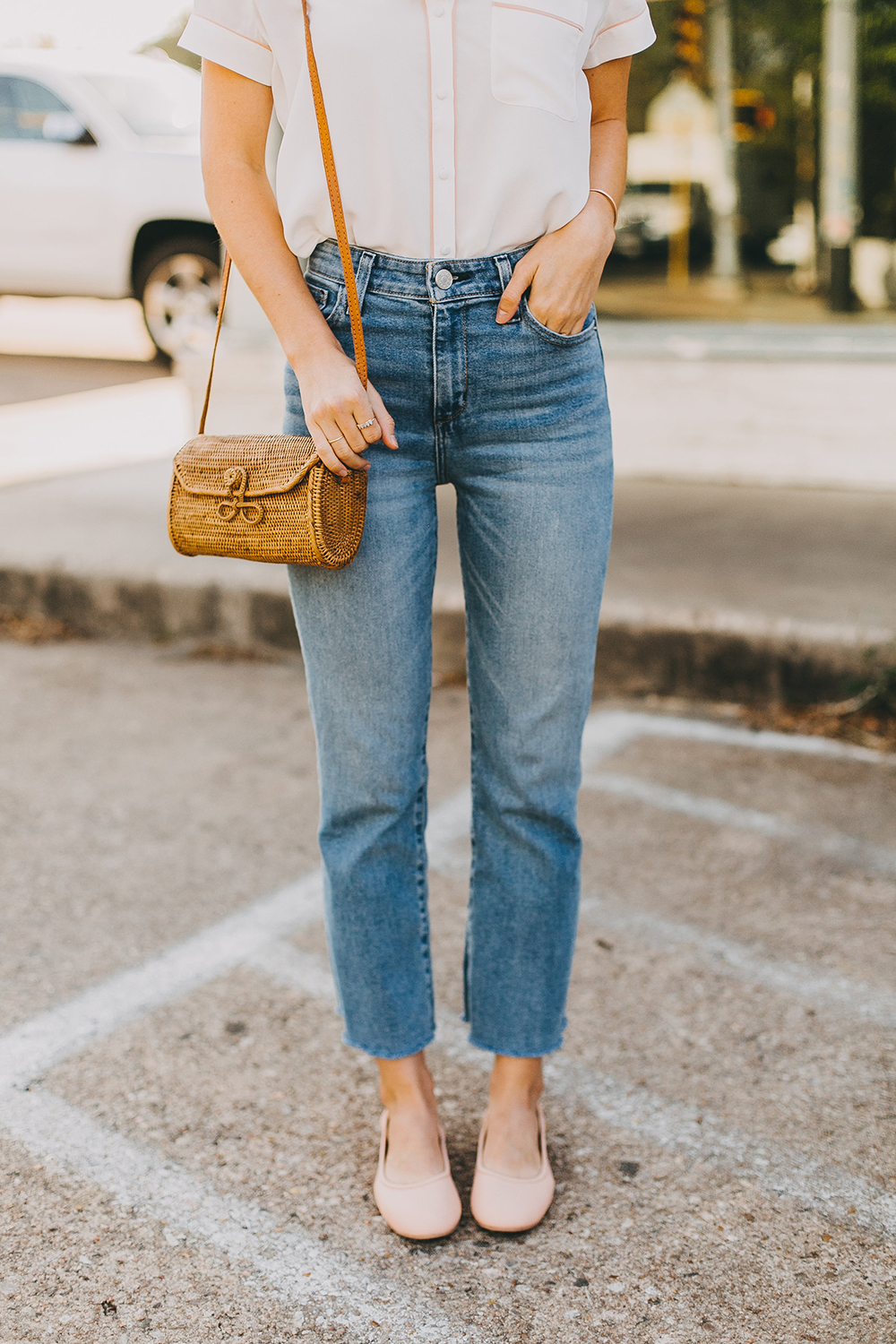 blush ballerina flats