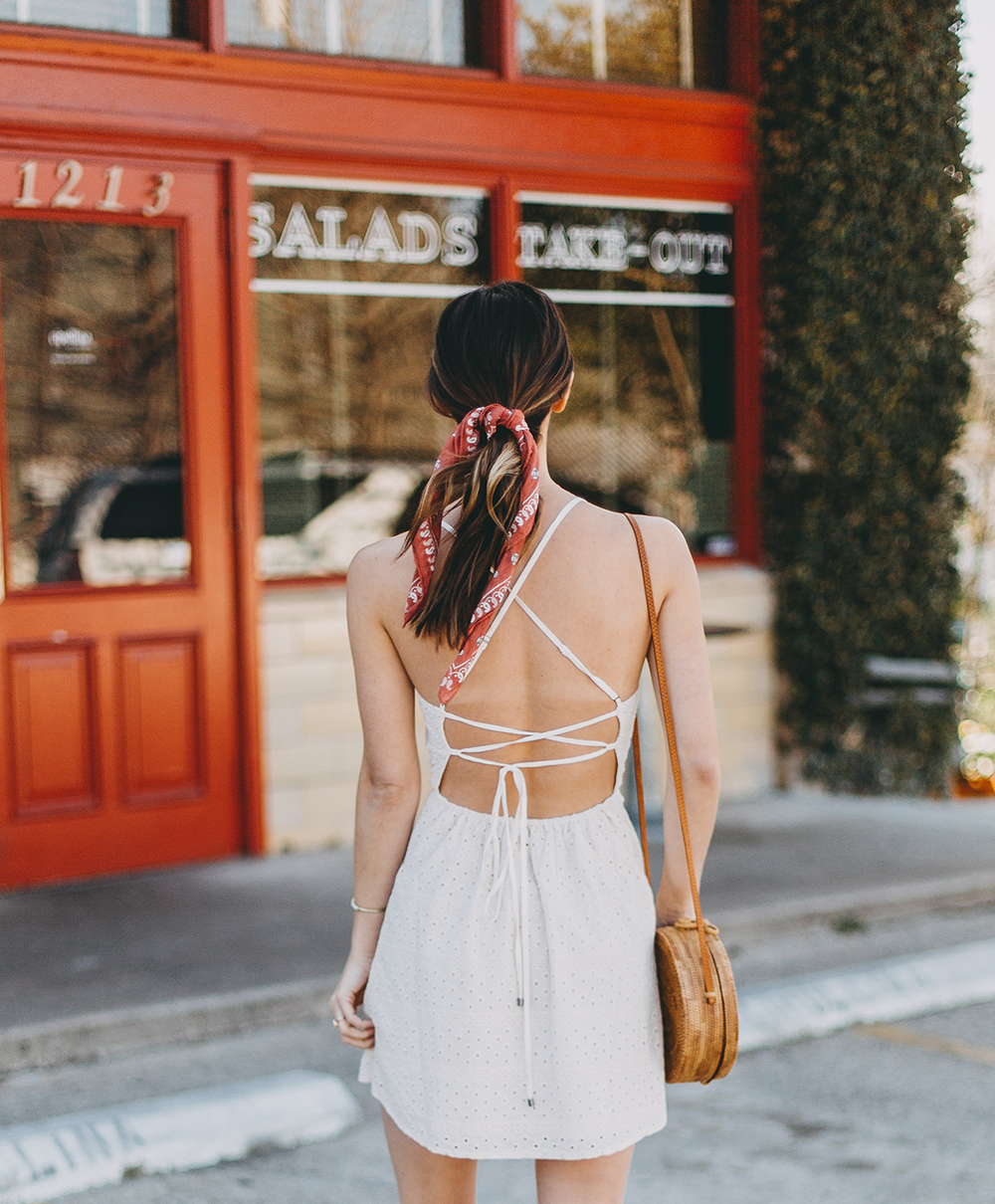 Gingham Top & Round Straw Handbag - LivvyLand