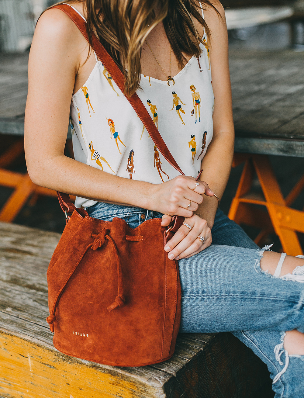 livvyland-blog-olivia-watson-austin-texas-fashion-blogger-sezane-bucket-bag-rust-suede-jos-coffee-silk-satin-tank-top-1