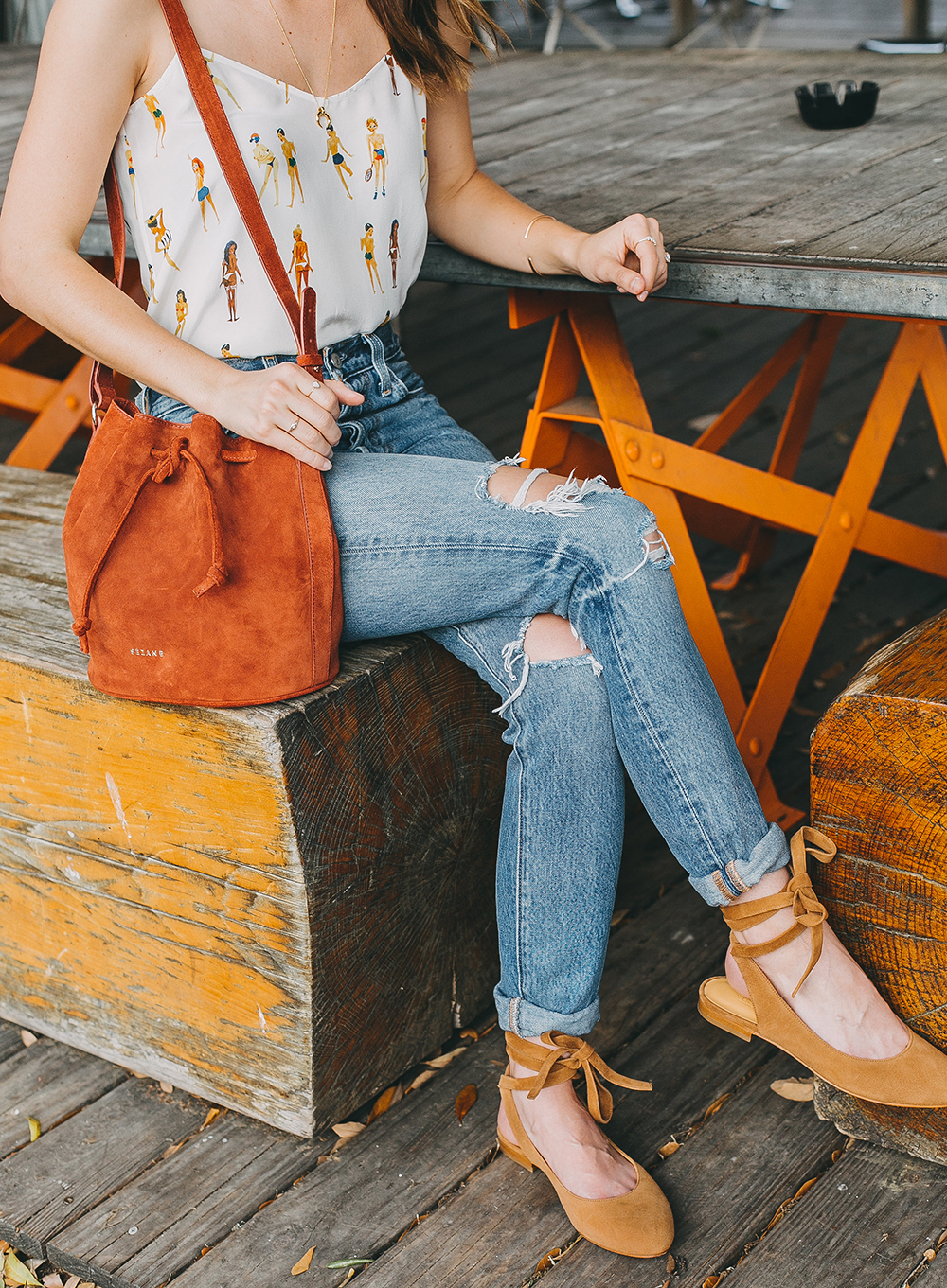 livvyland-blog-olivia-watson-austin-texas-fashion-blogger-sezane-bucket-bag-rust-suede-jos-coffee-silk-satin-tank-top-7