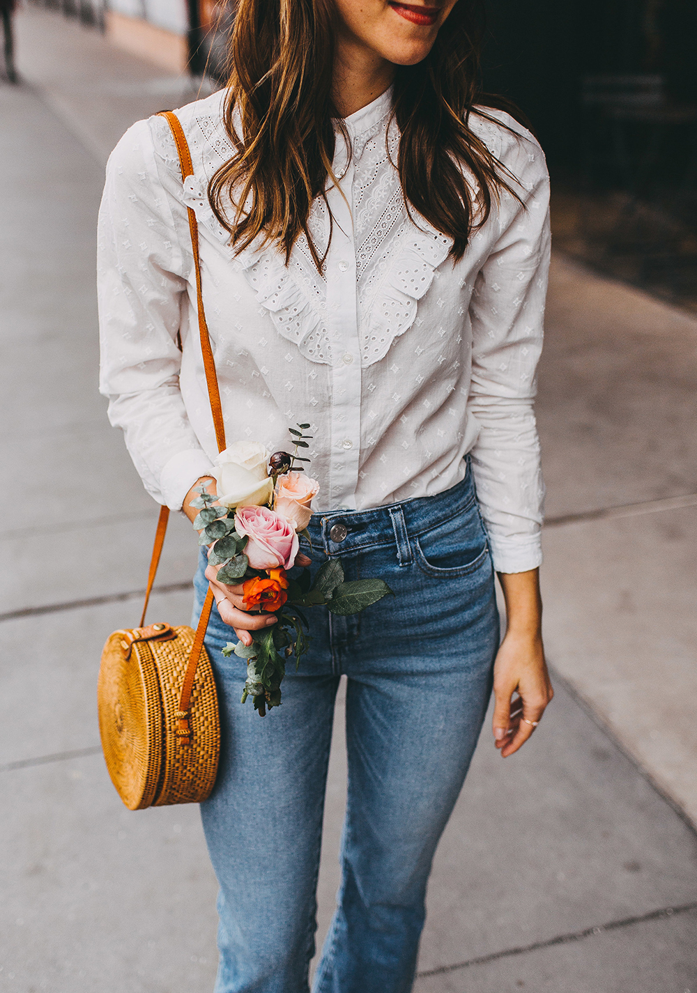 livvyland-blog-olivia-watson-austin-texas-fashion-style-blogger-sezane-white-eyelet-blouse-kick-flare-jeans-simple-spring-outfit-7