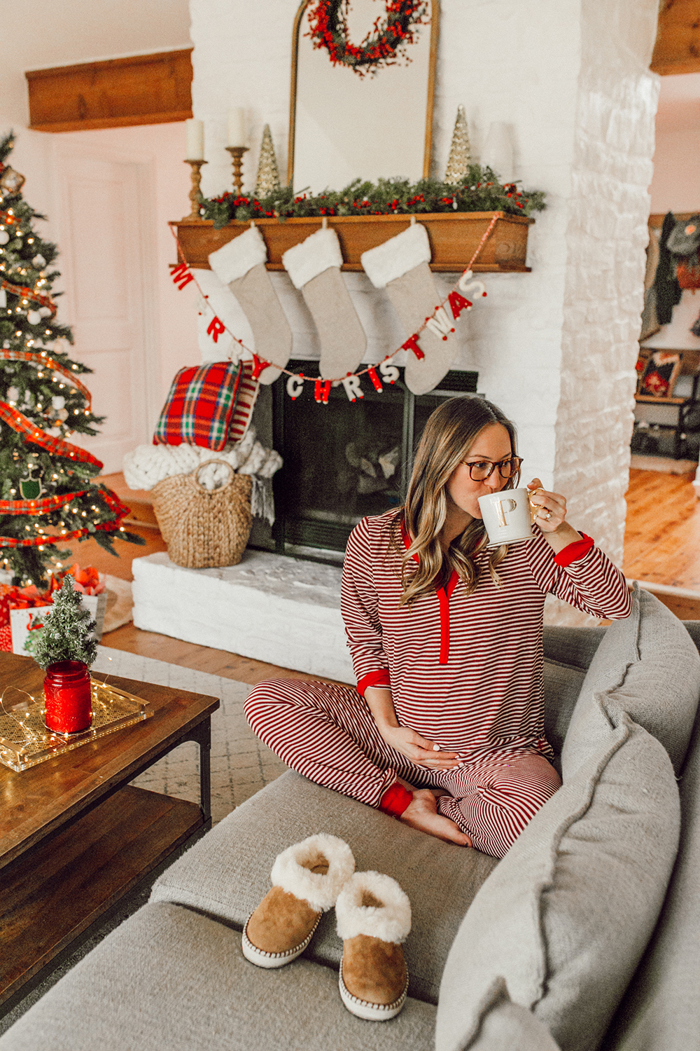 livvyland-blog-olivia-watson-austin-texas-fashion-lifestyle-blogger-maternity-christmas-holiday-striped-pajamas-jockey-8