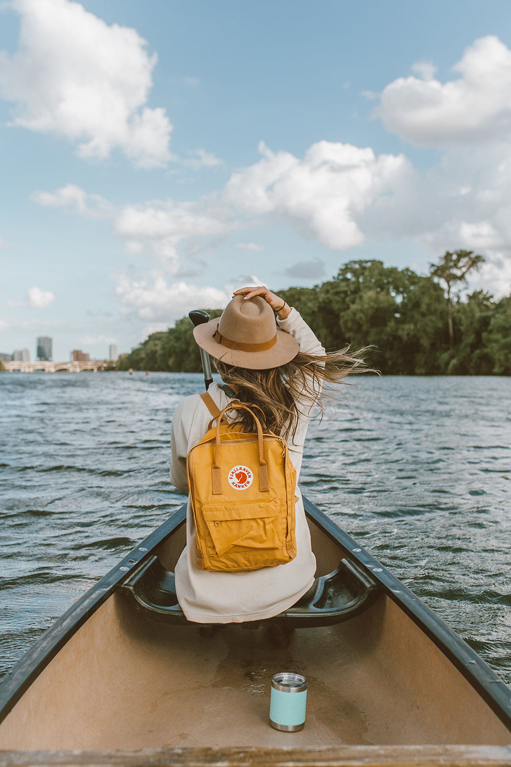 livvyland-blog-olivia-watson-canoe-lady-bird-lake-austin-texas-lifestyle-fashion-blogger-backcountry-fjallraven-kanken-ochre-mustard-yellow-backpack-yeti-rambler-3