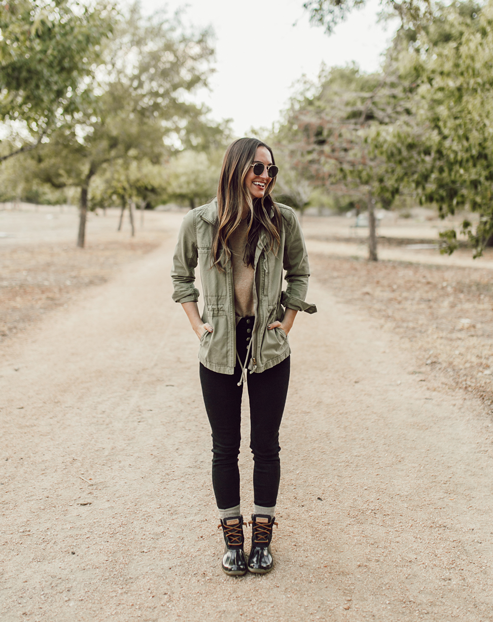 cute outfit with duck boots