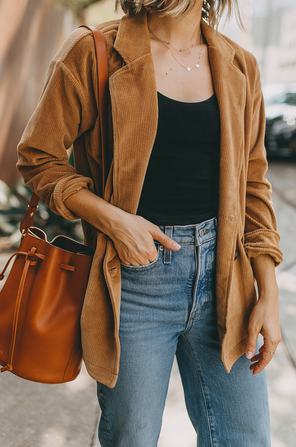 Tan blazer Blogger 