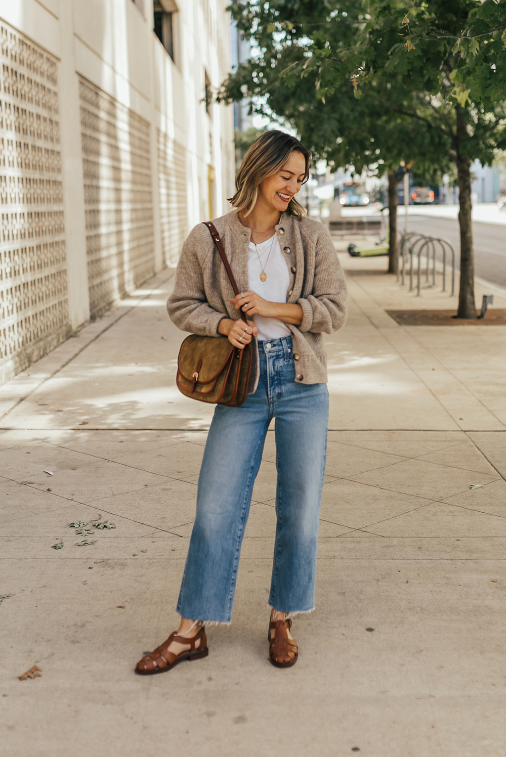 Oatmeal Cardigan & Fisherman Flats - LivvyLand