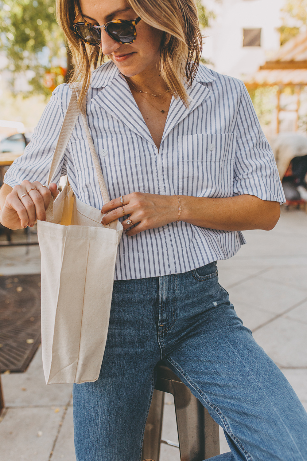 Everlane Way High Jeans (And my shirt is 50% off!) - LivvyLand | Austin  Fashion and Style Blogger