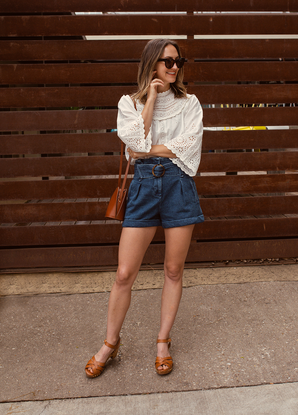 livvyland-blog-olivia-watson-austin-texas-fashion-blogger-sezane-rome-shorts-celestia-eyelet-blouse-isabelle-clogs-summer-outfit