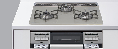 ガスコンロ 3口ガラストップ