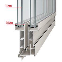 ガラス溝幅36mm構造