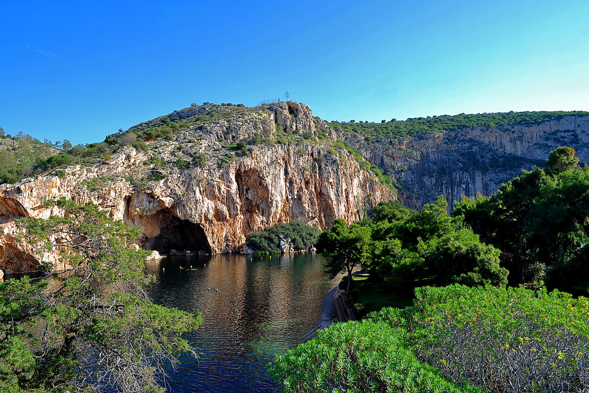 Vouliagmeni Lake Athens summer