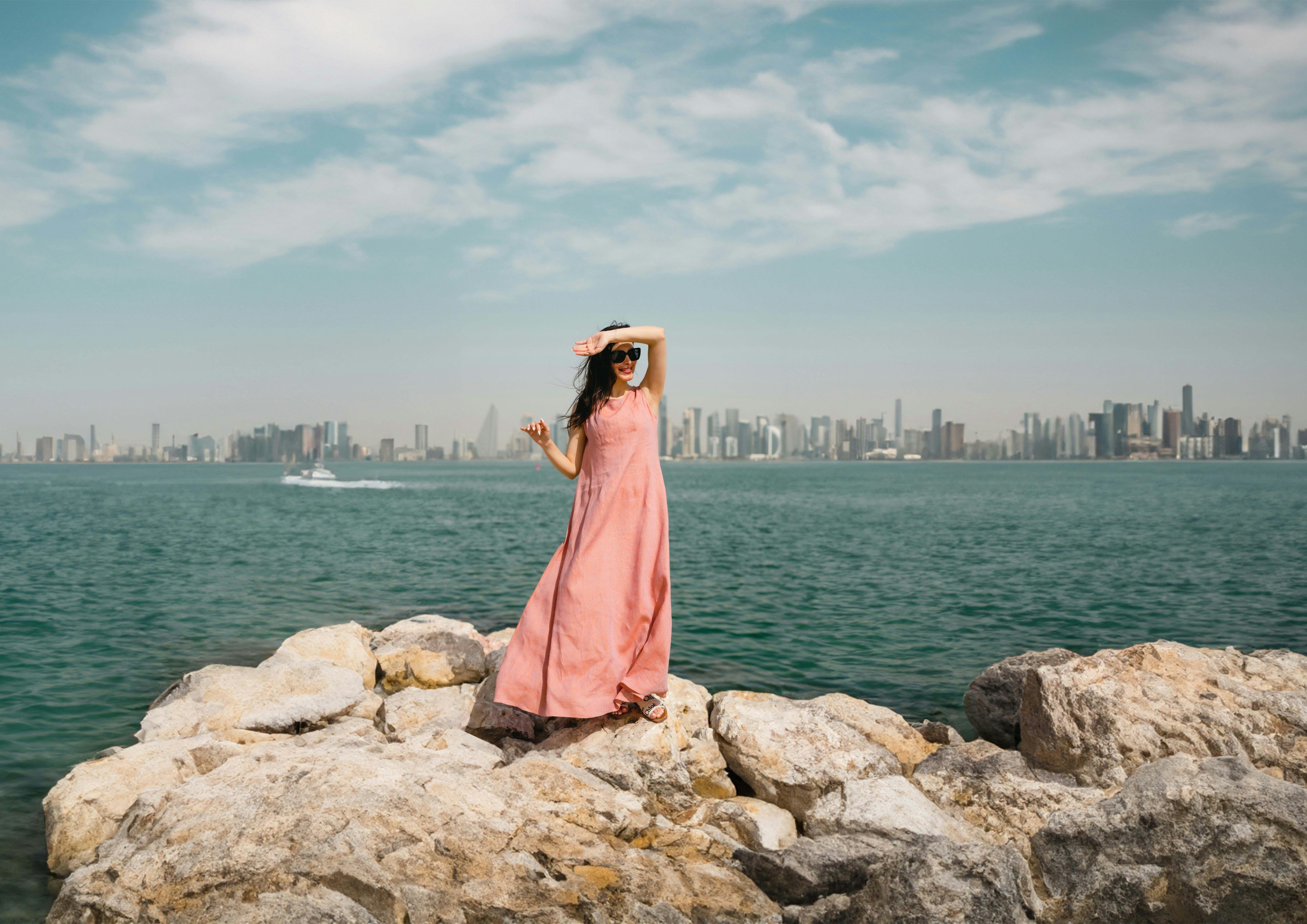 Travelers in Doha, Qatar
