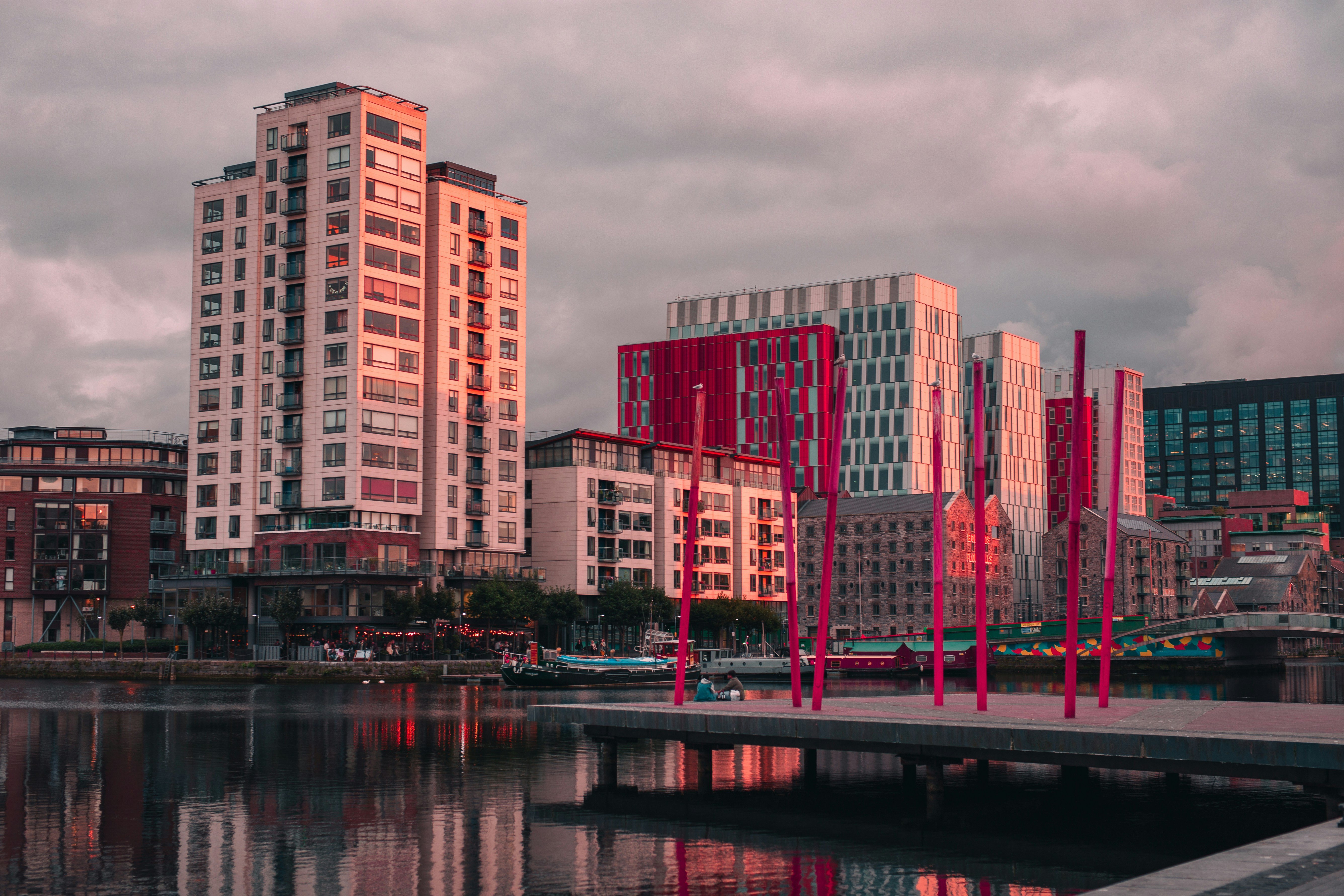 Dublin Grand Canal Dock by sunset