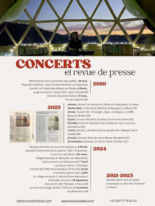 Les concerts passés et à venir de Elsa Delacroix