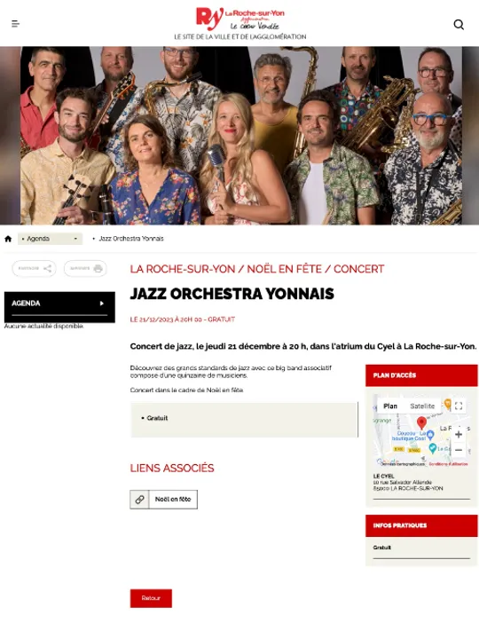 Les concerts passés et à venir de JOY - Jazz Orchestra Yonnais - Big Band