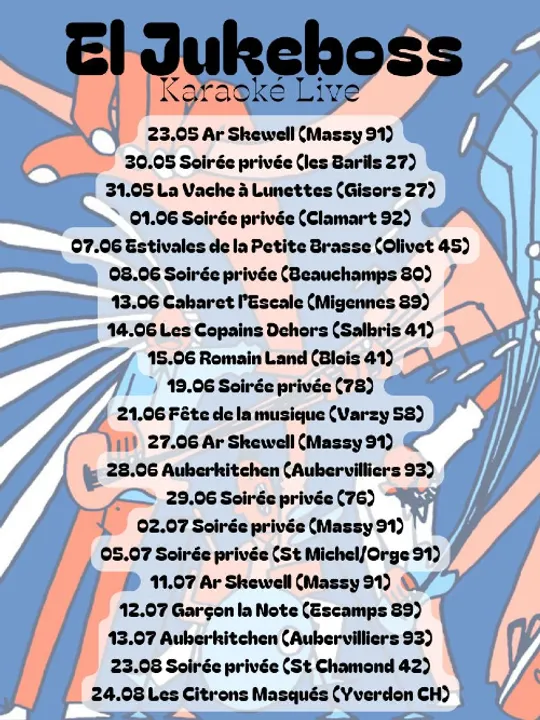 Les concerts passés et à venir de El Jukeboss Karaoké Live