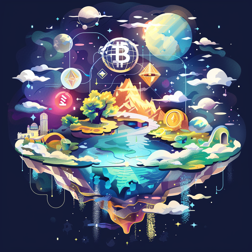 Crypto exchange world, diverse currencies, low fees, Binance illustration.