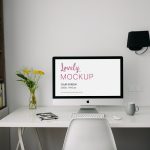 iMac Mockup On A White Table