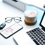 iPhone Mockup Beside a Cappuccino and Car Keys