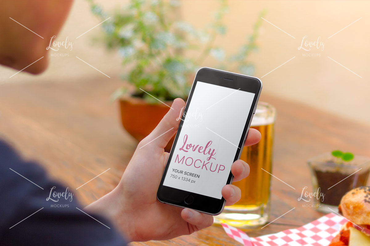 Download Iphone 6 Mockup At Restaurant With Beer Lovely Mockups