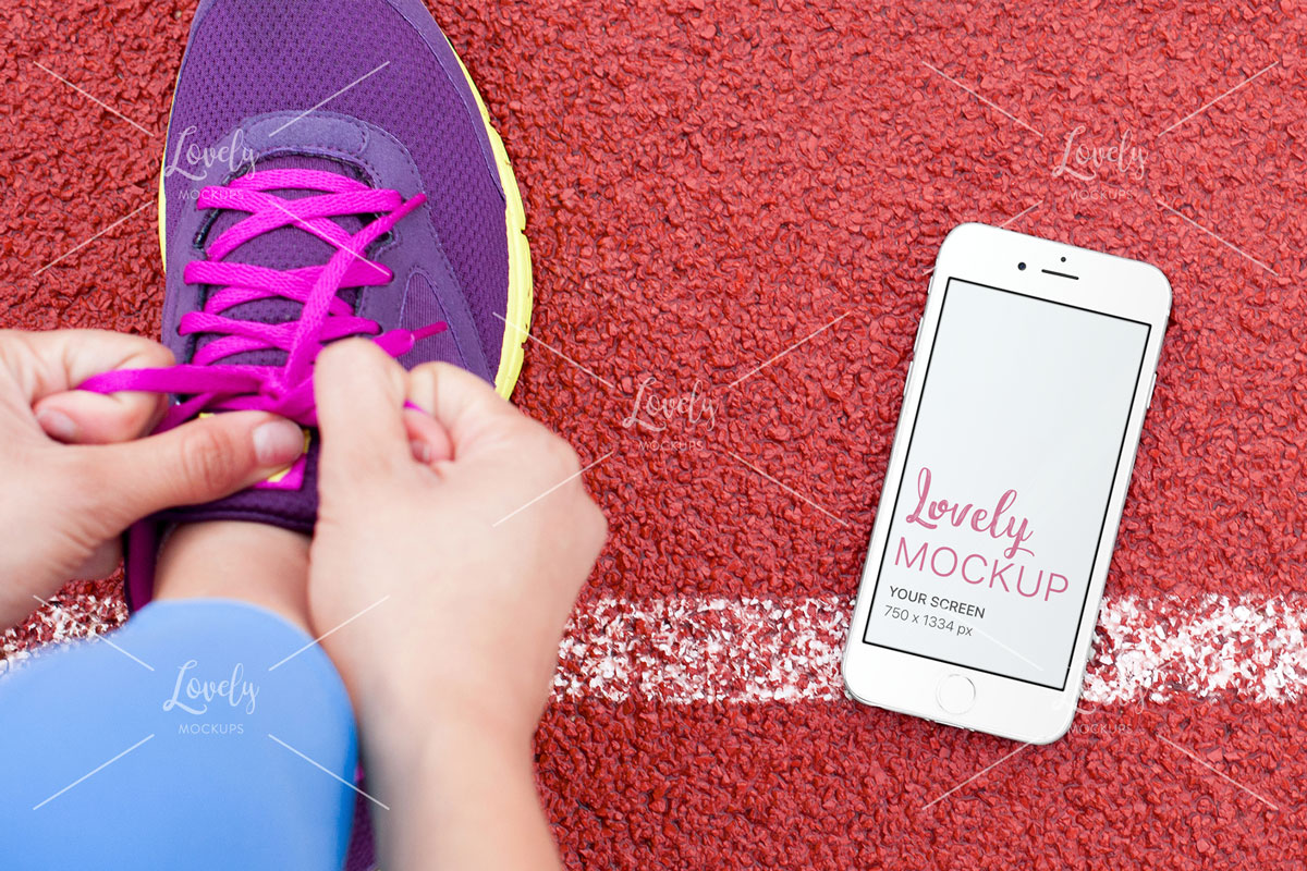 Download Beautiful Iphone Mockup Template At A Running Track Lovely Mockups