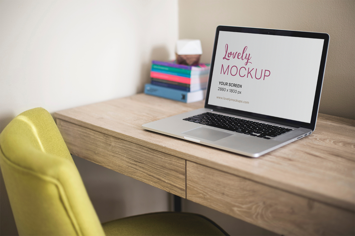 Macbook Pro Mockup On A Fancy Desk Lovely Mockups