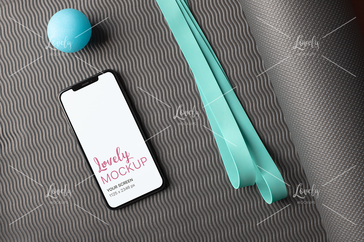 Download Mockup Of An Iphone On A Yoga Mat Lovely Mockups