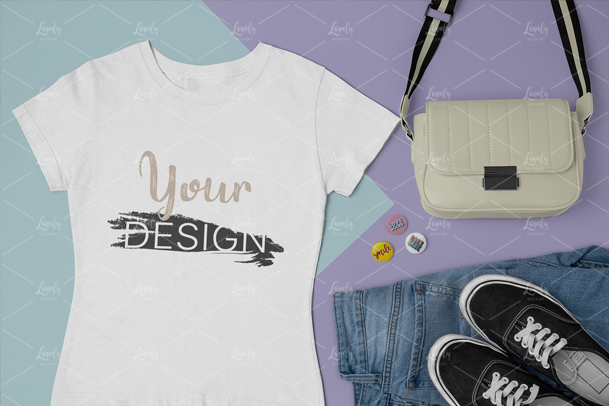 Outfit Mockup Of A T Shirt Surrounded By Accessories Lovely Mockups