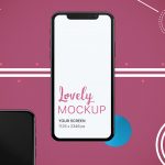 iPhone Mockup Featuring an Abstract Background Featured