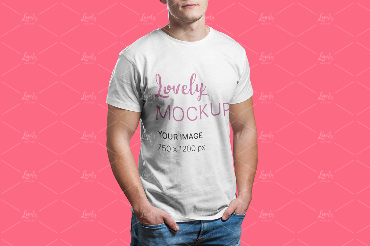 Download Cropped Face T Shirt Mockup And A Man At A Studio Lovely Mockups