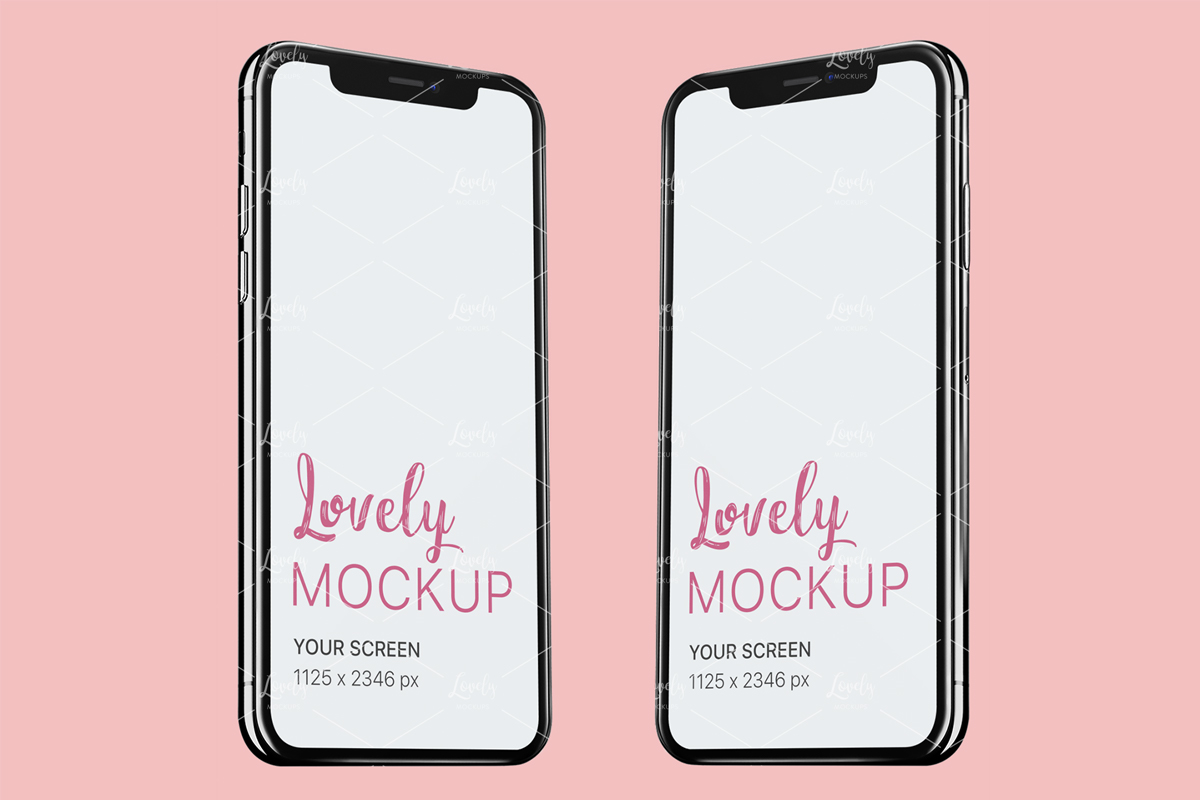 iPhone Mockups Floating Against A Color Background - Lovely Mockups