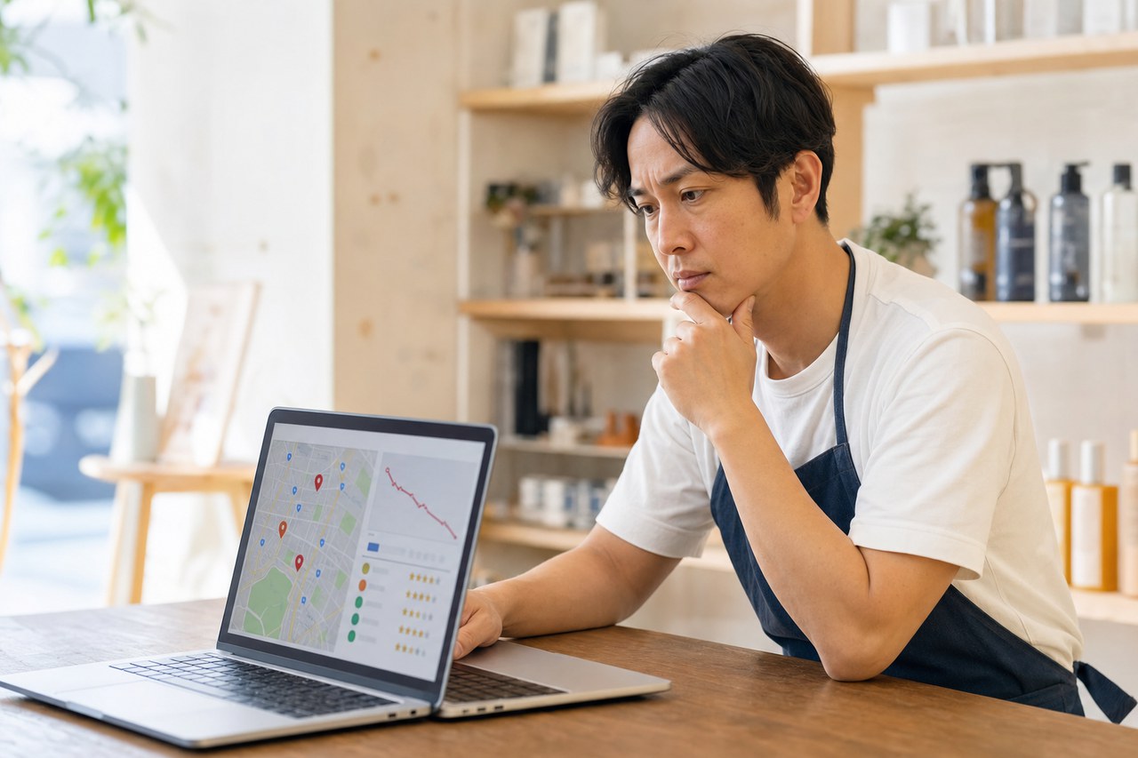 Googleマップの掲載順位が急に下がった原因と、確認すべきポイント