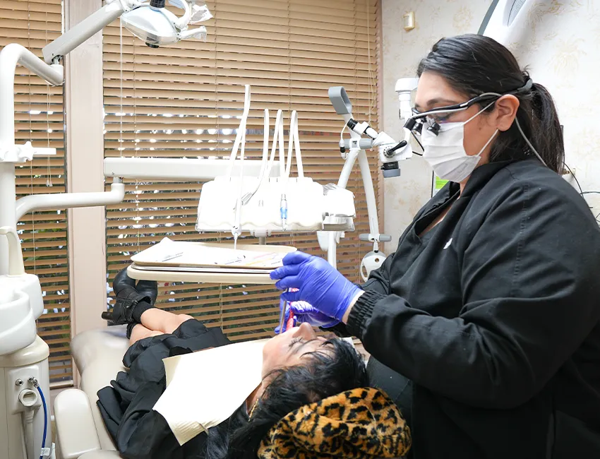Patient getting periodontal care in Tustin, CA