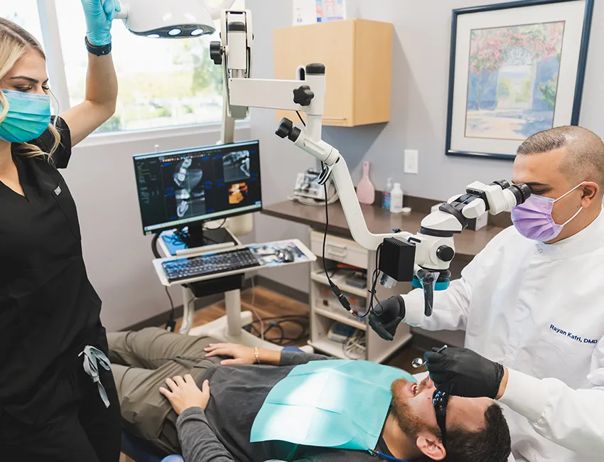 Patient getting root canal treatment