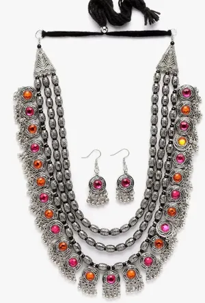 Oxidised Three Layer Beautiful Jewellery