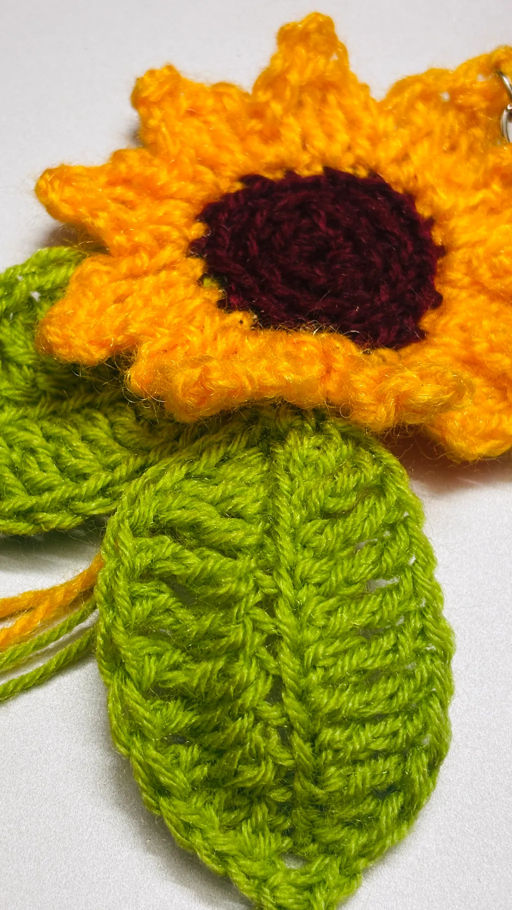 Crochet Sunflower Keychain
