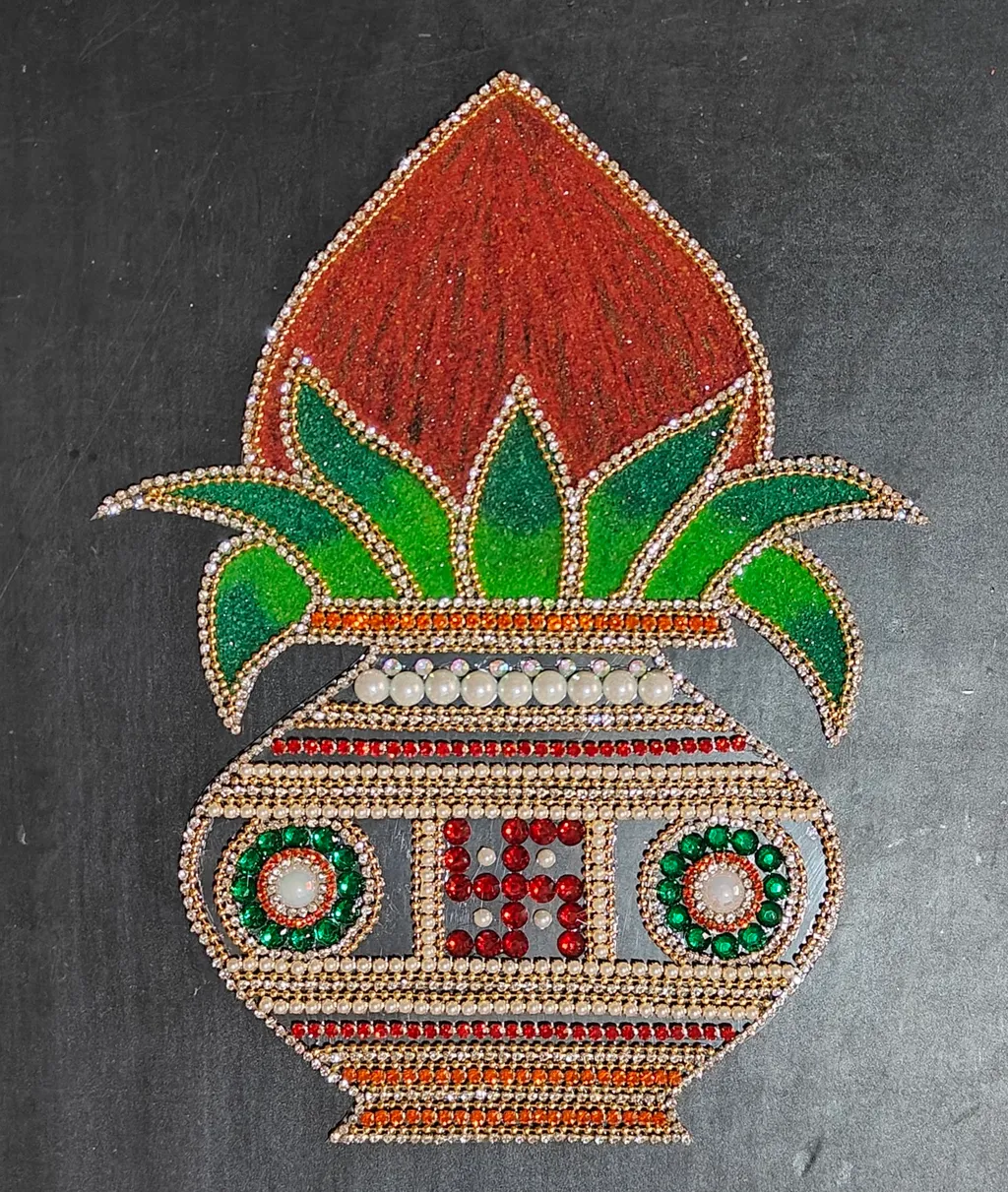 Kundan and Rangoli Fusion Kalash