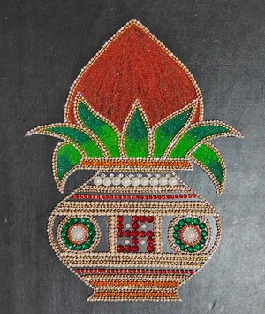 Kundan and Rangoli Fusion Kalash