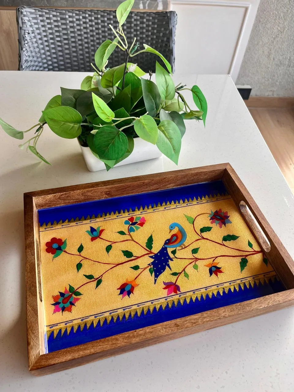 handcrafted serving tray